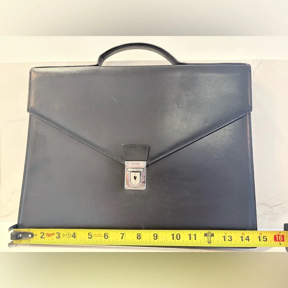 Fendi black leather briefcase